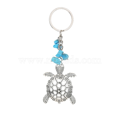 Tortoise Synthetic Turquoise Keychain