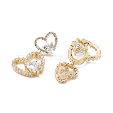 Clear Heart Cubic Zirconia Stud Earrings