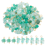 60Pcs 3 Styles Natural Green Aventurine Nuggets Connector Charms, with 304 Stainless Steel Double Loops, Golden, 10~20mm, Hole: 1.2~2.5mm, 20pcs/style(PALLOY-HS00001)