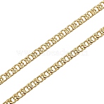 1M Brass Oval Link Chains, Faceted, Long-Lasting Plated, Nickel Free, Unwelded, Light Gold, 11x7x2mm(CHC-SZ0001-51)
