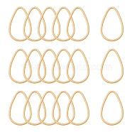 Smooth Surface Alloy Linking Ring, teardrop, Matte Gold Color, 33.5x21x1.5mm(PALLOY-S117-166B)