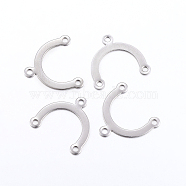 304 Stainless Steel Links, Chandelier Component Links, 3 Loop Connectors, Stainless Steel Color, 14.5x16x0.5mm, Hole: 1.2mm(STAS-H425-06P)