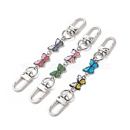 Alloy Enamel Bag Straps, with Alloy Swivel Clasps, Butterfly, Platinum, 11.7cm, 3pcs/set(AJEW-BA00098-02S)