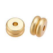 30Pcs Matte Style Brass Beads, Long-Lasting Plated, Rondelle, Real 14K Gold Plated, 7x4mm, Hole: 1.8mm, 30pcs/box(KK-BC0003-12)