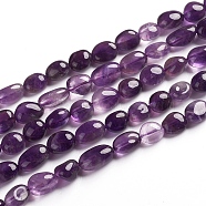 Natural Amethyst Beads Strands, Tumbled Stone, Nuggets, 6.5~9.5x5.5~7.5x3.5~5.5mm, Hole: 0.8mm, about 50pcs/Strand, 15.67 inch(39.8cm)(G-D0002-B33)
