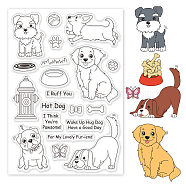 PVC Plastic Stamps, for DIY Scrapbooking, Photo Album Decorative, Cards Making, Stamp Sheets, Dog Pattern, 16x11x0.3cm(DIY-WH0167-56-648)