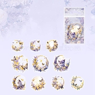 20Pcs 10 Styles Laser PET Waterproof Decorative Stickers, Self-adhesive Flower Moon Decals, for DIY Scrapbooking, Lilac, Packing: 177x103mm, 2pcs/style(PW-WG21399-06)