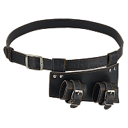 PU Leather Belt Sword Holder for Medieval Renaissance Cosplay Props, Black, 186x138x3~50mm(AJEW-WH0248-585)