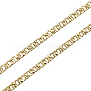 1M Brass Oval Link Chains, Faceted, Long-Lasting Plated, Unwelded, Light Gold, 11x7x2mm(CHC-SZ0001-51)