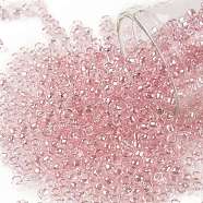 TOHO Round Seed Beads, Japanese Seed Beads, (289) Light French Rose Transparent Luster, 8/0, 3mm, Hole: 1mm, about 1110pcs/50g(SEED-XTR08-0289)