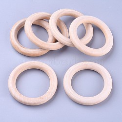 Unfinished Wood Linking Rings, Annular, Khaki, 64~65x10mm, Inner Diameter: 44mm(X-WOOD-F002-01-65mm)