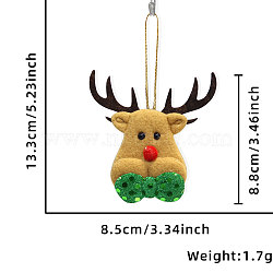 Christmas Cloth Pendant Decorations, for Christmas Tree Hanging Ornaments, Deer, 133mm(PW-WG8CF6E-03)