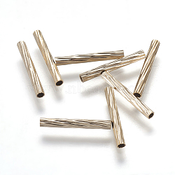 Brass Tube Beads, Long-Lasting Plated, Light Gold, 15x2mm, Hole: 1.2mm(KK-P170-05KCG-01)