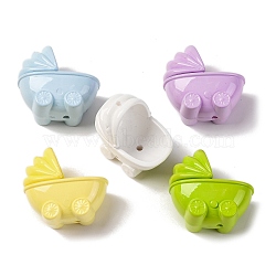 Baking Painted Opaque Acrylic Beads, Baby Carriage, Mixed Color, 35x37.5x22mm, Hole: 2.5mm(MACR-F080-19)