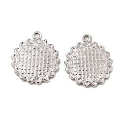 Non-Tarnish 304 Stainless Steel Pendants, Sunflower Charm, Stainless Steel Color, 21x18x2mm, Hole: 1.5mm(STAS-E182-13P)