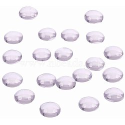 Clear Glass Cabochons, Transparent, Half Round Circle Flat Back for Jewelry and Cabochon Settings, Clear, 7.5~8mm, 3.5mm(Range: 3~4mm) thick(GGLA-PH0002-02A)