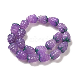 Handmade Lampwork Beads Strands, Grape, Dark Orchid, 17x12~13x12~13mm, Hole: 1.2~1.4mm, about 20pcs/strand, 13.39''(34cm)(LAMP-G162-05G)