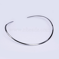 201 Stainless Steel Choker Necklaces, Rigid Necklaces, Stainless Steel Color, 4.92 inchx5.51 inch(12.5x14cm)(NJEW-O094-10)