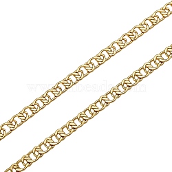 1M Brass Oval Link Chains, Faceted, Long-Lasting Plated, Unwelded, Light Gold, 11x7x2mm(CHC-SZ0001-51)