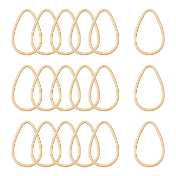Smooth Surface Alloy Linking Ring, teardrop, Matte Gold Color, 33.5x21x1.5mm