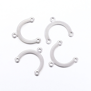 304 Stainless Steel Links, Chandelier Component Links, 3 Loop Connectors, Stainless Steel Color, 14.5x16x0.5mm, Hole: 1.2mm