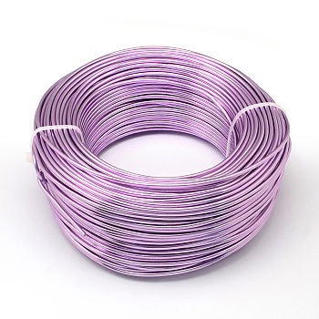Round Aluminum Wire, Bendable Metal Craft Wire, Flexible Craft Wire, for Beading Jewelry Doll Craft Making, Lilac, 22 Gauge, 0.6mm, 280m/250g(918.6 Feet/250g)