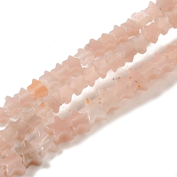 Natural Pink Opal Beads Strands, Star, 4x4.5x2mm, Hole: 0.8mm, about 102pcs/strand, 15.35 inch(39cm)