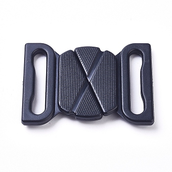 Plastic Adjustable Quick Side Release Buckles, for Luggage Straps Backpack Repairing, Rectangle, Black, 39x54x5mm, Hole: 4.5x31mm