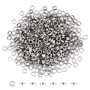 500Pcs 304 Stainless Steel Linking Rings, Round Ring, Stainless Steel Color, 3.5x1mm, Inner Diameter: 2.3mm