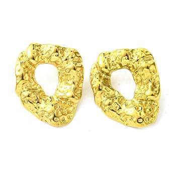 304 Stainless Steel Stud Earrings for Women, Ring, 28x24mm