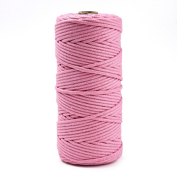 Cotton String Threads, Macrame Cord, Decorative String Threads, for DIY Crafts, Gift Wrapping and Jewelry Making, Hot Pink, 3mm, about 109.36 Yards(100m)/Roll.