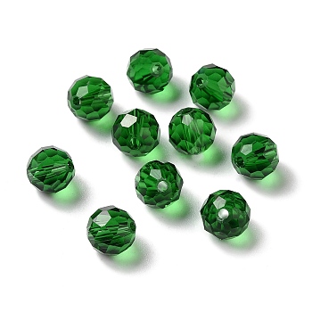 Glass Imitation Austrian Crystal Beads, Faceted, Round, Dark Green, 11.5mm, Hole: 1.4mm