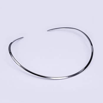 201 Stainless Steel Choker Necklaces, Rigid Necklaces, Stainless Steel Color, 4.92 inchx5.51 inch(12.5x14cm)