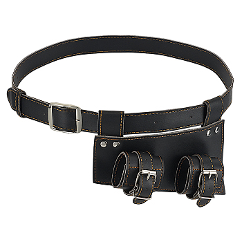 PU Leather Belt Sword Holder for Medieval Renaissance Cosplay Props, Black, 186x138x3~50mm