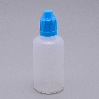 Plastic Bottle, Liqiud Bottle, Column, Deep Sky Blue, 93mm, Bottle: 77.5x34mm, Capacity: 50ml