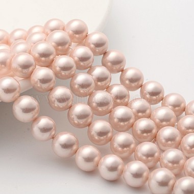 10mm Pink Round Shell Pearl Beads