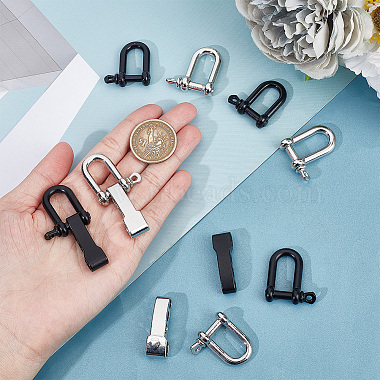 8 Pcs 2 Styles Alloy D-Ring Anchor Shackle Clasps(FIND-NB0002-95)-3