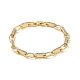 Clear Cubic Zirconia Oval Link Chain Bracelet(BJEW-E015-01G)-1