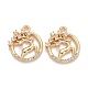 Rack Plating Brass Micro Pave Clear Cubic Zirconia Charms(KK-E267-09LG)-1