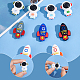 10Pcs 10 Style Rocket and Spaceman Food Grade Eco-Friendly Silicone Beads(SIL-SC0001-38)-3
