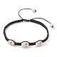 Bracelets de perles tressées en forme de crâne d'halloween(BJEW-TA00472)-1