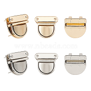 Alloy Bag Twist Lock Accessories, Handbags Turn Lock, Platinum & Golden, 118x72x35mm, Lock: 8sets/box(AJEW-PH0017-68)