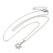 306 Stainless Steel Pendant Necklace for Women, Snowflake, 17.72 inch(45cm), pendants: 13.5x10mm.(NJEW-Q772-01P-07)