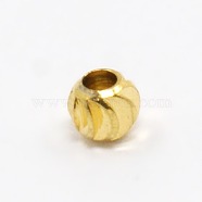 Fancy Cut Brass Round Spacer Beads, Golden, 2.5x2.8mm, Hole: 1mm(KK-D333-08G)