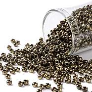 TOHO Round Seed Beads, Japanese Seed Beads, (1705) Gilded Marble Brown, 8/0, 3mm, Hole: 1mm, about 10000pcs/pound(SEED-TR08-1705)