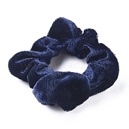 Velvet Cloth Hair Accessories, for Girls or Women, Velvet Elastic Hair Bands, Scrunchie/Scrunchy Hair Ties, Ponytail Holder, Prussian Blue, 2~3mm, Inner Diameter: 35~43mm(OHAR-I016-02C)