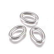 304 Stainless Steel Jump Rings, Open Jump Rings, Oval, Stainless Steel Color, 12 Gauge, 12x8x2mm, Inner Diameter: 8x4mm(STAS-L234-144F)