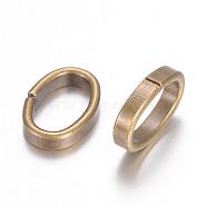 Iron Linking Rings, Oval, Antique Bronze, 10x7x2mm(IFIN-D085-01AB)