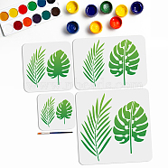 US 1 Set PET Hollow Out Drawing Painting Stencils, with 1Pc Art Paint Brushes, for DIY Scrapbook, Photo Album, Leaf, 150~300x150~300mm, 4pcs/set(DIY-MA0002-52A)