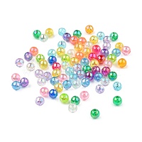Couleur ab ronde transparente acrylique séparateurs perles mélangent, couleurs assorties, environ 5 mm de diamètre, Trou: 1.5mm